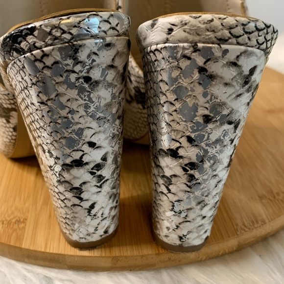 ALDO Black and Cream Snakeskin Mules - Picture 4 of 12